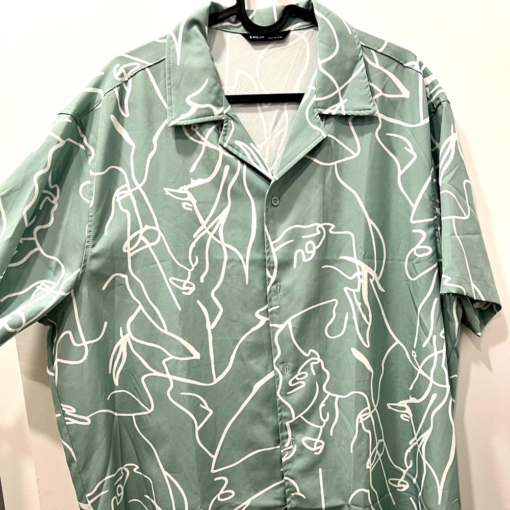 Abstract Art Button Up